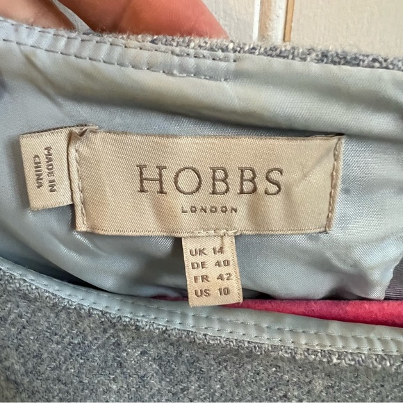 Hobbs London Light Blue/Gray Short Sleeve Wool Blend Day Dress US Size 10 - Picture 3 of 5